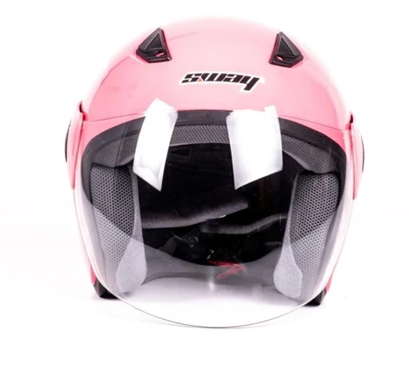 Sway Xbyc 700 Yarı Camlı Elektrikli Bisiklet Motosiklet Ve Scooter Kaskı XS Beden Pembe - 3