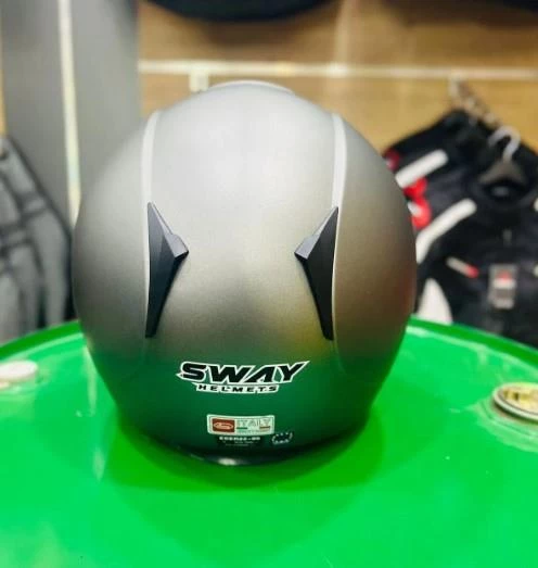 Sway 715 Solid Şeffaf Vizörlü Yarım Motosiklet Scooter Kaskı XL Beden Matt Titanium - 7