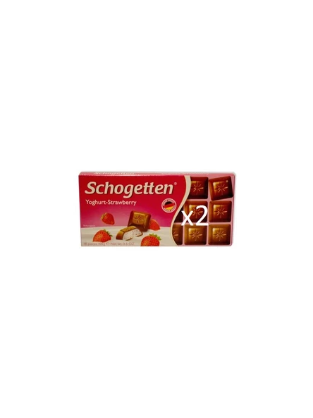 Schogetten Alpine Yoğurt Çilek Çikolata 100 gr x2