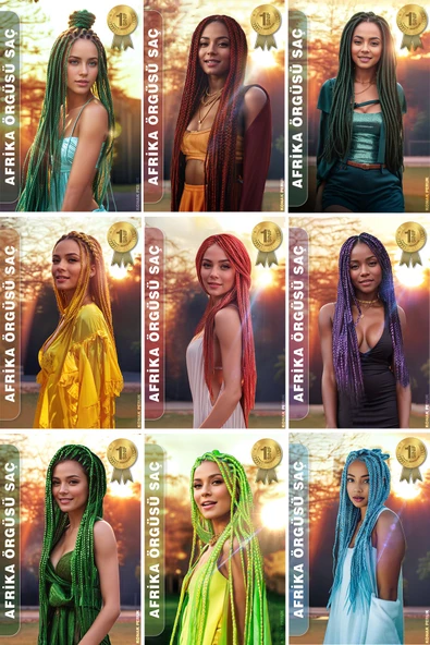 Afrika Zenci Örgüsü Rasta Ve Box Braid için Sentetik Saç - Mor - Resim 4