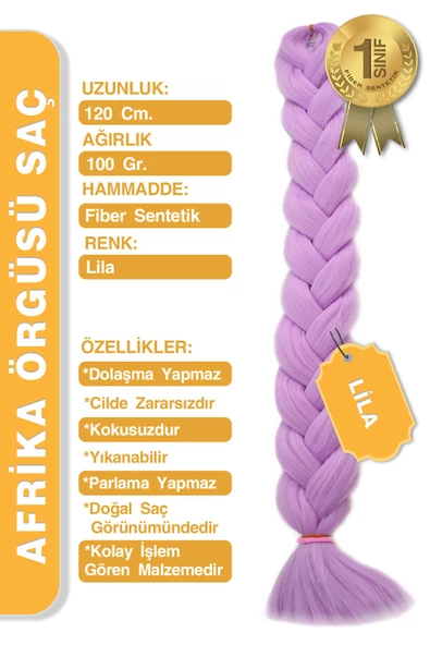 Afrika Zenci Örgüsü Rasta Ve Box Braid için Sentetik Saç - Lila - Resim 2
