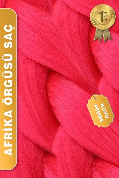 Afrika Zenci Örgüsü Rasta Ve Box Braid için Sentetik Saç - Koyu Pembe - Resim 3