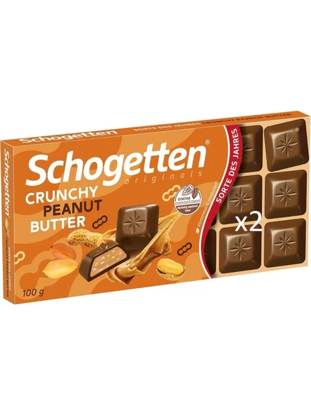 Schogetten Crunchy Peanut Butter Chocolate 100 gr( x2)