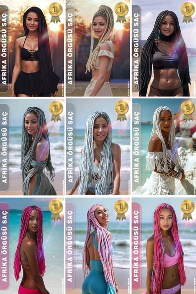 Afrika Zenci Örgüsü Rasta Ve Box Braid için Sentetik Saç - Koyu Pembe - Resim 6