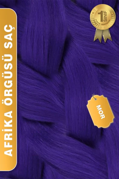 Afrika Zenci Örgüsü Rasta Ve Box Braid için Sentetik Saç - Mor - Resim 3