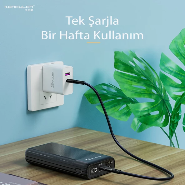 A30 Rahat Taşınabilir Type-C Girişli 15W Hızlı Şarjlı Powerbank 20000 Mah - 7
