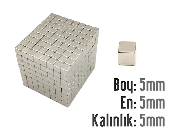 Neodyum Mıknatıs Küp 5x5x5mm  4 adet