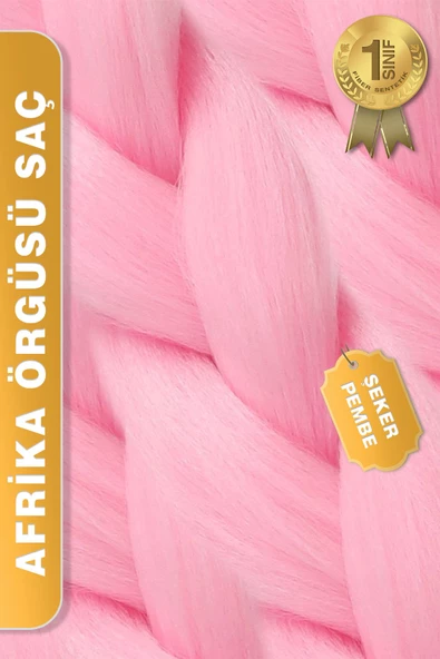 Afrika Zenci Örgüsü Rasta Ve Box Braid için Sentetik Saç - Şeker Pembesi - Resim 3