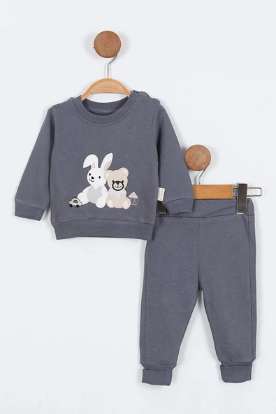 YENİ Tavşan Desenli Erkek Bebek alt ust Takım Erkek Bebek Eşofman Takımı Erkek Bebek Takımı 2 li