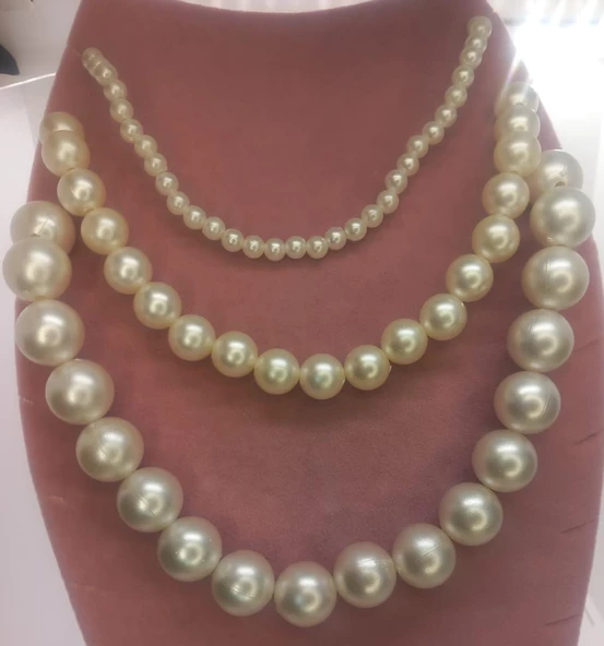 Krem Büyük İnci Boncuk Choker Aesthetic Vintage Soft Hediyelik Tasarım Kolye 1 Adet - 2