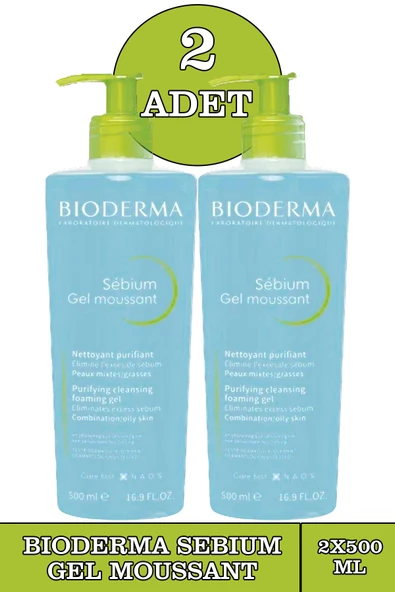 Bioderma Sebium Foaming Gel 500 ml 2 Adet