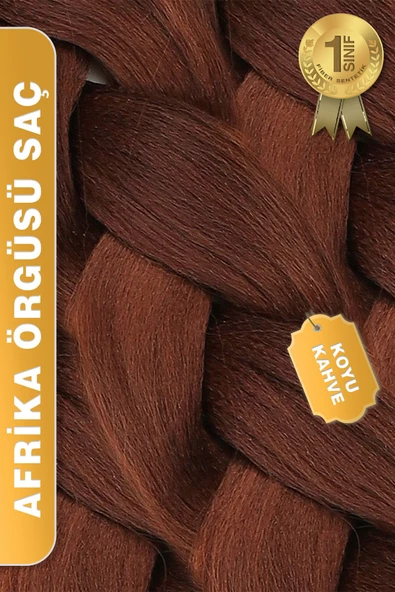 Afrika Zenci Örgüsü Rasta Ve Box Braid için Sentetik Saç - Koyu Kahve - Resim 3