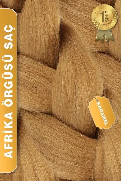 Afrika Zenci Örgüsü Rasta Ve Box Braid için Sentetik Saç - Karamel - Resim 3