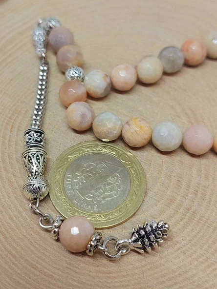 Güneş Taşı Üst Segment Petek Kesim 33lük Tesbih 8mm (36540) - Resim 3