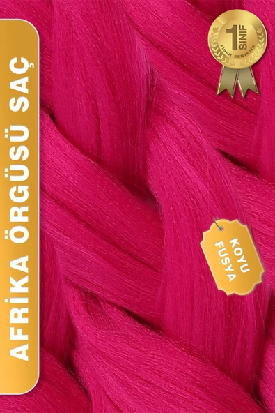 Afrika Zenci Örgüsü Rasta Ve Box Braid için Sentetik Saç - Koyu Fuşya - Resim 3