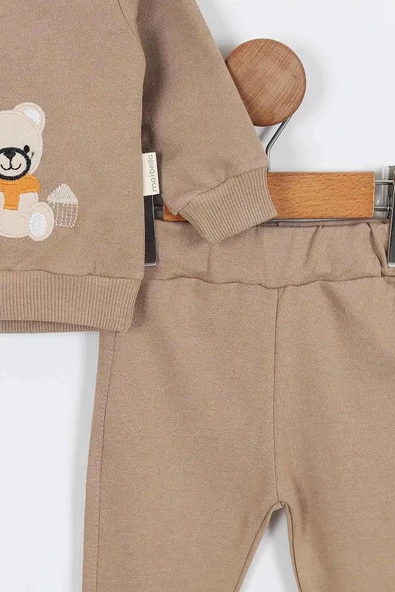 YENİ Tavşan Desenli Erkek Bebek alt ust Takım Erkek Bebek Eşofman Takımı Erkek Bebek Takımı 2 li - 8