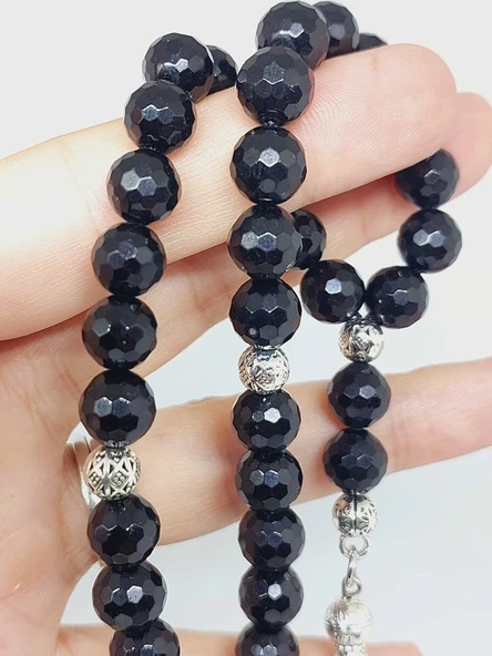 Turmalin Taşı Üst Segment Petek Kesim 33lük Tesbih 8mm (36555) - Resim 2