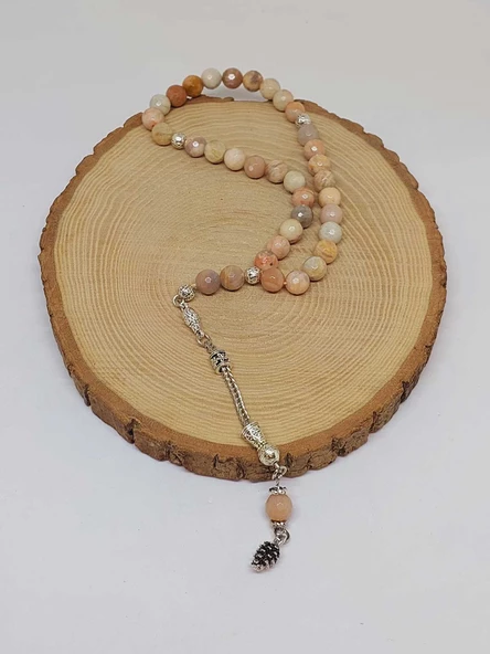 Güneş Taşı Üst Segment Petek Kesim 33lük Tesbih 8mm (36540) - Resim 6