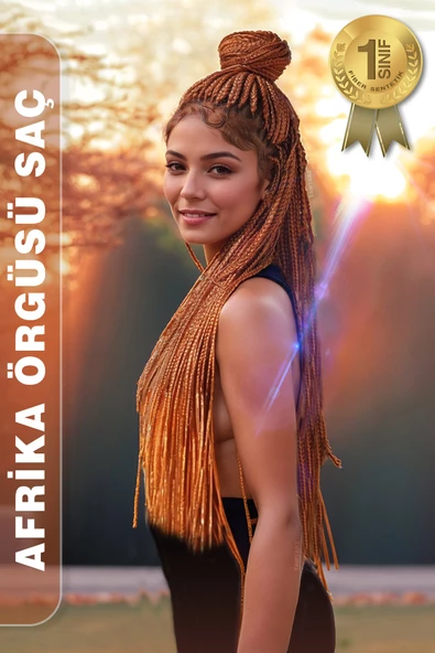 Afrika Zenci Örgüsü Rasta Ve Box Braid için Sentetik Saç - Bakır