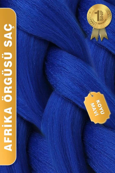 Afrika Zenci Örgüsü Rasta Ve Box Braid için Sentetik Saç - Koyu Mavi - Resim 6