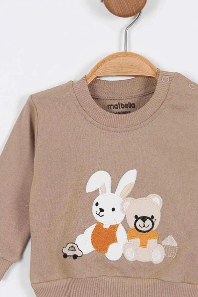 YENİ Tavşan Desenli Erkek Bebek alt ust Takım Erkek Bebek Eşofman Takımı Erkek Bebek Takımı 2 li - 10