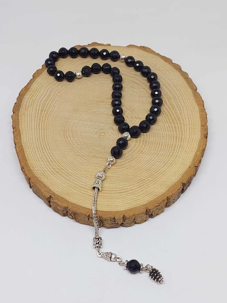 Turmalin Taşı Üst Segment Petek Kesim 33lük Tesbih 8mm (36555) - Resim 6