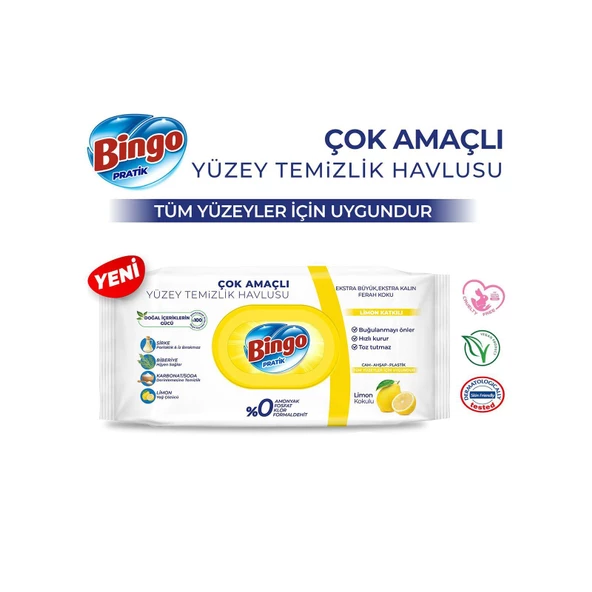 Bingo Pratik Yüzey Havlusu 96'lı Limonlu