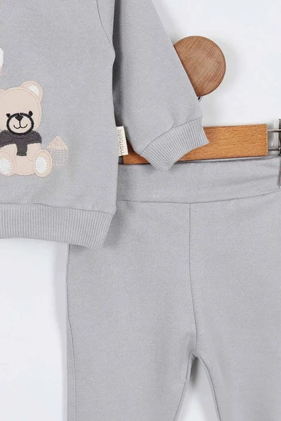 YENİ Tavşan Desenli Erkek Bebek alt ust Takım Erkek Bebek Eşofman Takımı Erkek Bebek Takımı 2 li - 12