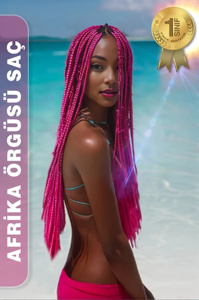 Afrika Zenci Örgüsü Rasta Ve Box Braid için Sentetik Saç - Koyu Fuşya ürün görseli