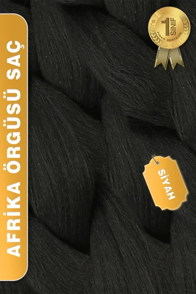 Afrika Zenci Örgüsü Rasta Ve Box Braid için Sentetik Saç - Siyah - Resim 3