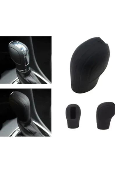Siyah Volkswagen Seat Skoda Golf Leon Dsg Silikon Vites Topuz Kılıfı - 2