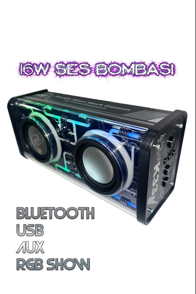 Ses Bombası 16Watt Yüksek Ses RGB Işık Show Bluetooth Aux Usb Takılır Hoparlör Büyük By Müzik Çalar