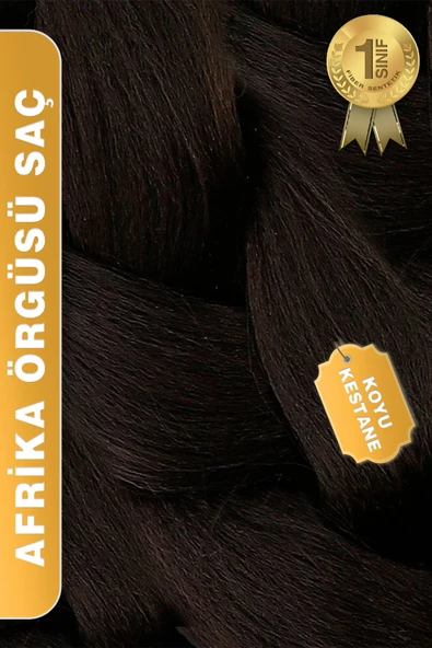 Afrika Zenci Örgüsü Rasta Ve Box Braid için Sentetik Saç - Koyu Kestane - Resim 3