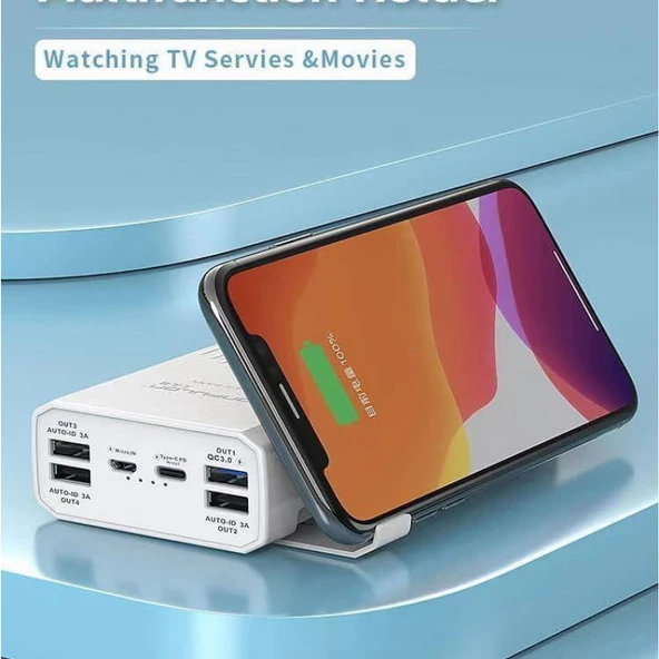 P40-Q 40000mAh Powerbank Hızlı Şarj Type-C ve 5 Çıkışla Taşınabilir Güç Kaynağınız - 8