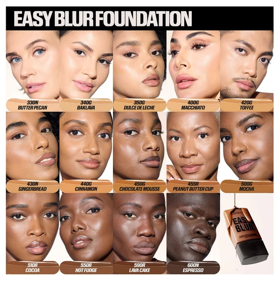HUDA BEAUTY Easy Blur Natural Airbrush Foundation 200B Shortbread - Fondöten 30 ml - 4