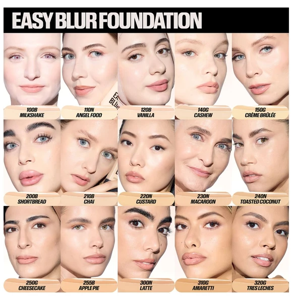 HUDA BEAUTY Easy Blur Natural Airbrush Foundation 330N Butter Pecan  - Fondöten 30 ml - 3