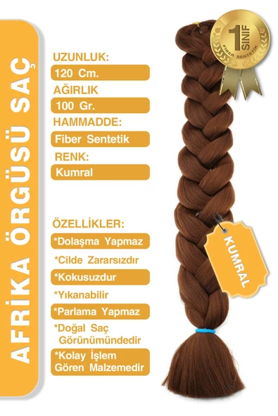Afrika Zenci Örgüsü Rasta Ve Box Braid için Sentetik Saç - Kumral - Resim 2