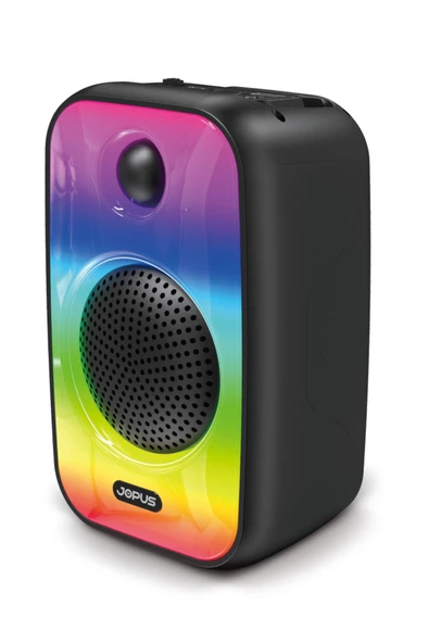 Metis Fm Radio Destekli 6 Farklı Renk Rgb Aydınlatmalı Şarjlı Kablosuz Bluetooth Hoparlör Siyah