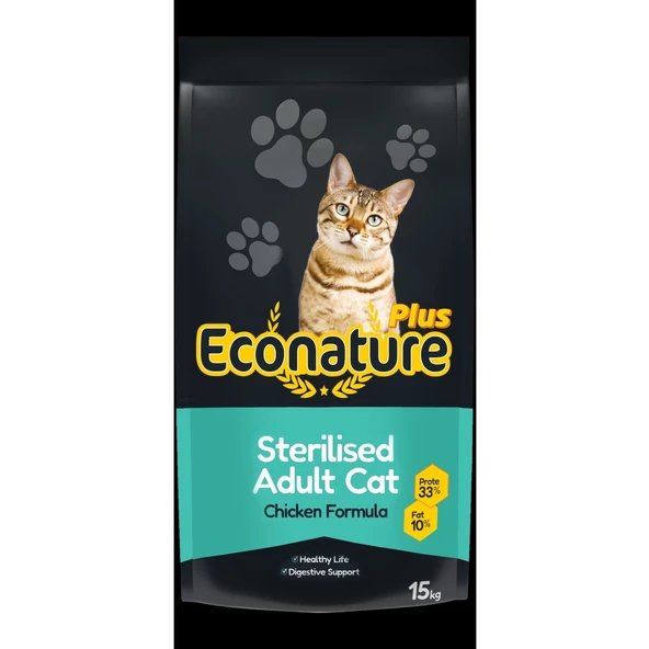 Econature Tavuklu Kısırlaştırılmış Yetişkin Kedi Maması