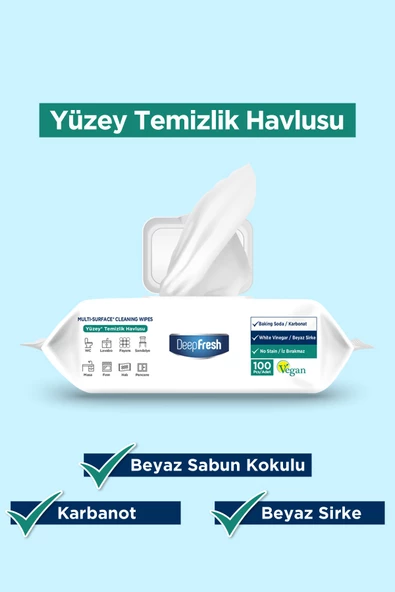 Iz Bırakmaz Yüzey Temizlik Havlusu Karbonat & Beyaz Sirke 100 Yaprak 3 Adet - 2