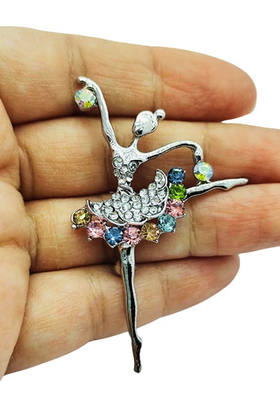 Balerin Taşlı Broş ve Yaka İğnesi ürün görseli 1