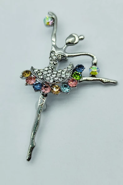Balerin Taşlı Broş ve Yaka İğnesi - Resim 2