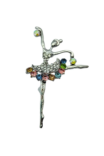 Balerin Taşlı Broş ve Yaka İğnesi - Resim 3