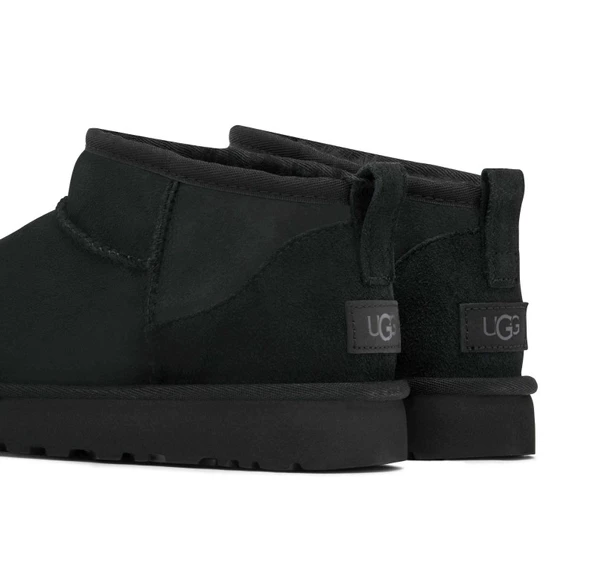 UGG Classic Ultra Mini Boot Black Womens - Resim 4