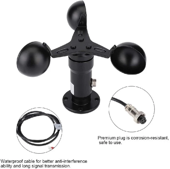 Rüzgar Hızı Ölçüm Sensörü 0-5 V Gerilim Çıkışlı (Anemometre) - Resim 2