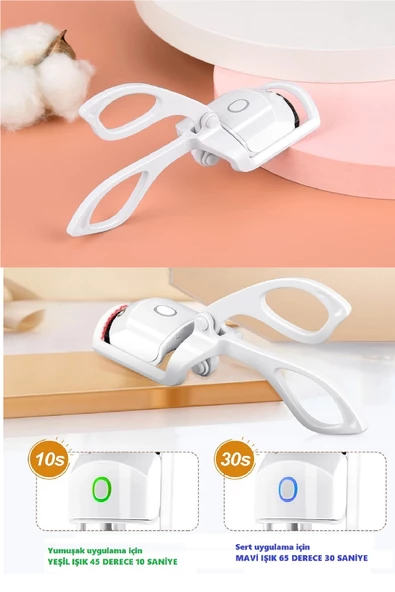 Silikon Uçlu Elektrikli Kirpik Kıvırıcı 2 Sıcaklık Modlu USB Şarjlı Kolay Rimel Kirpik Bigudisi - 3