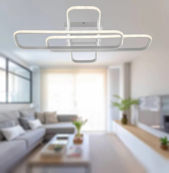 TT Aydınlatma TT324-BY  57 x 17 Profil Mat Beyaz 3 lü Plofonyer Led Avize - Resim 3