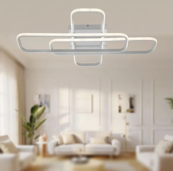 TT Aydınlatma TT324-BY  57 x 17 Profil Mat Beyaz 3 lü Plofonyer Led Avize - Resim 2