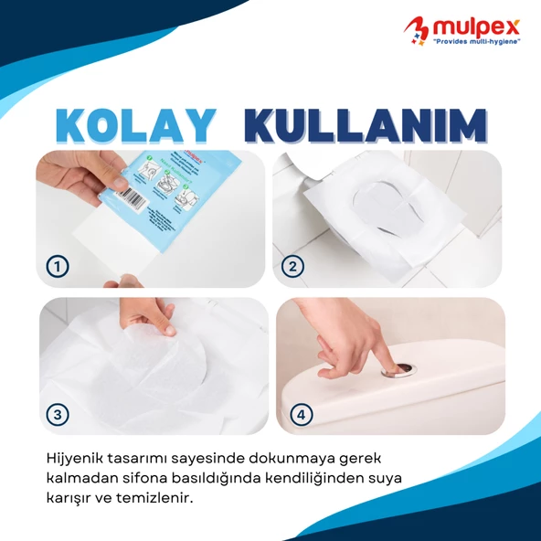 Mulpex Tek Kullanımlık Suda Çözünür Klozet Kapak Örtüsü - 3 x 10 lu Paket | Hijyenik ve Pratik Seyahat Aksesuarı - 9