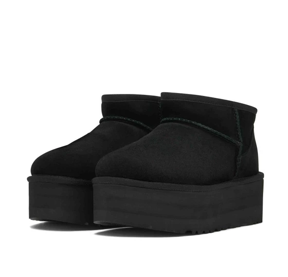 UGG Classic Ultra Mini Platform Black Womens - Resim 4